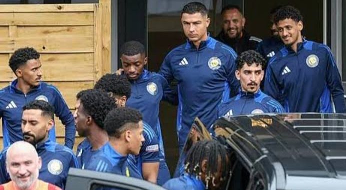 Ronaldo in Lagos with Al Nassr teammates