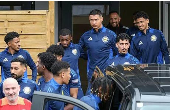 Ronaldo in Lagos with Al Nassr teammates